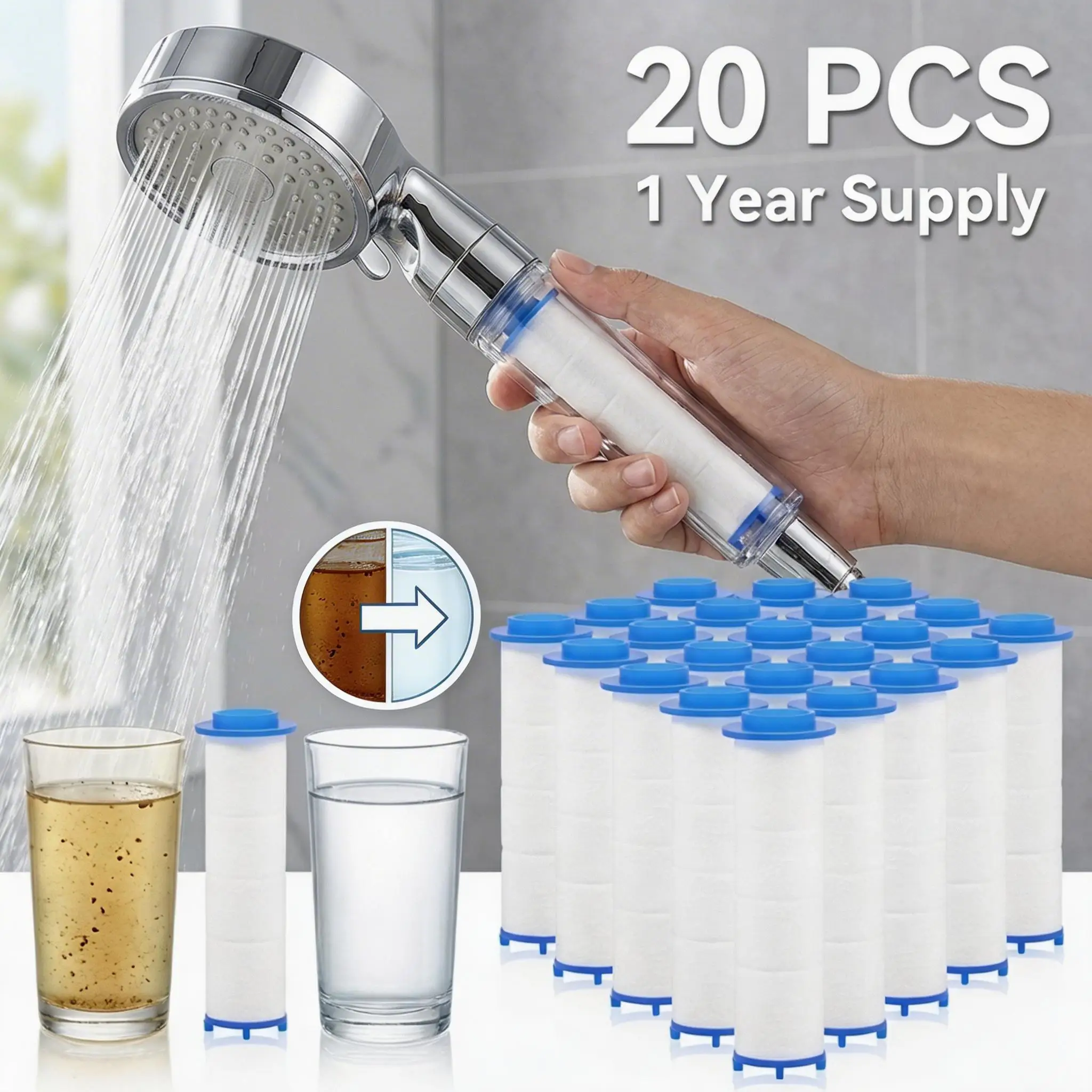 20Pcs Shower Head Filter PP Co - Water Filter Cartridge recension och pris